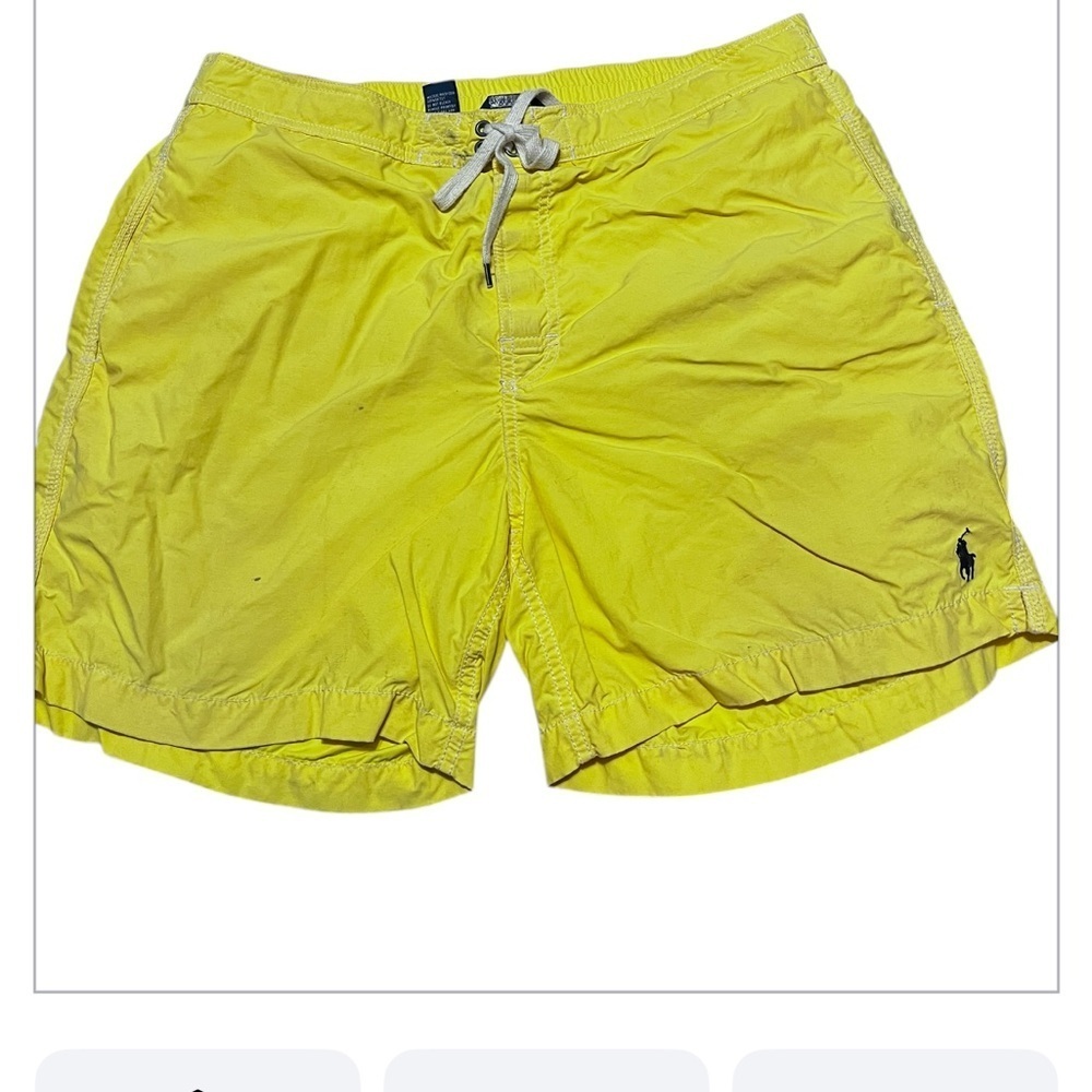 Ralph Lauren Yellow Swim Trunks Quick-Dry Drawstring Sz L Men
